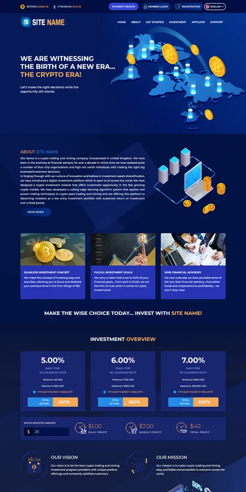 Investment Hyip Template ID - ZHRT4 demo Page 1
