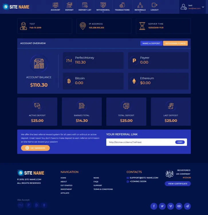 Investment Hyip Template ID - ZHRT4 demo Page 2