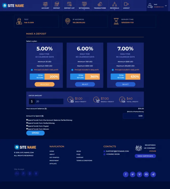 Investment Hyip Template ID - ZHRT4 demo Page 3