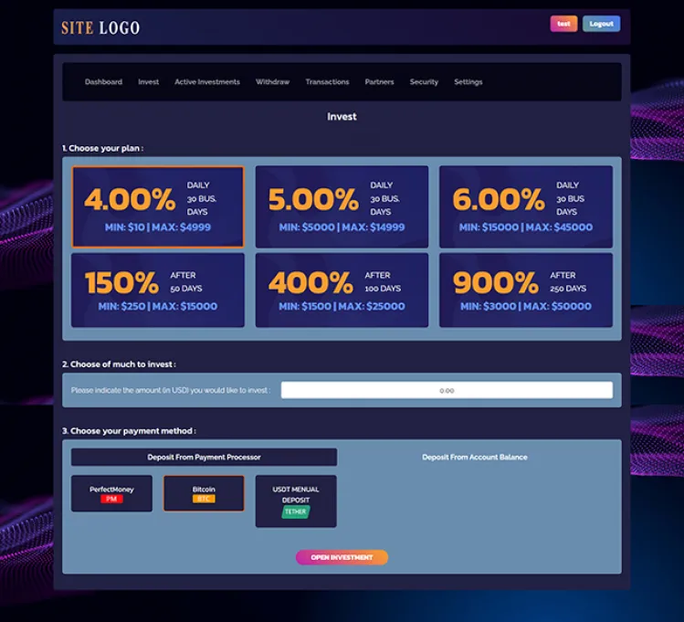 Investment Hyip Template ID - ZHRT403 demo Page 3