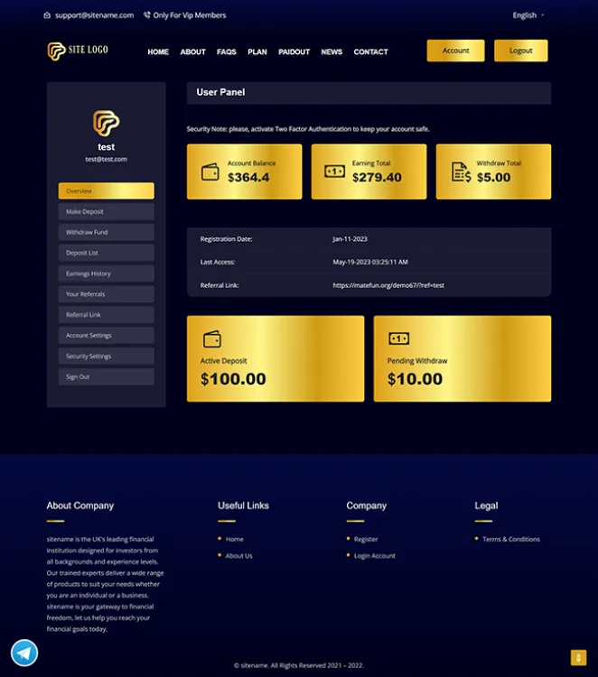 Investment Hyip Template ID - ZHRT407 demo Page 2
