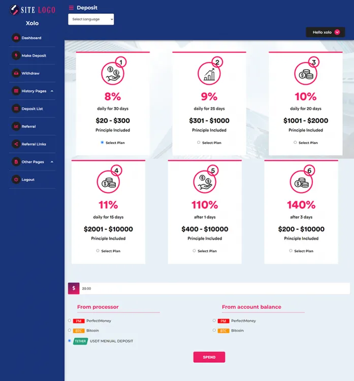 Investment Hyip Template ID - ZHRT408 demo Page 3