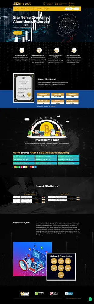 Investment Hyip Template ID - ZHRT415 Preview