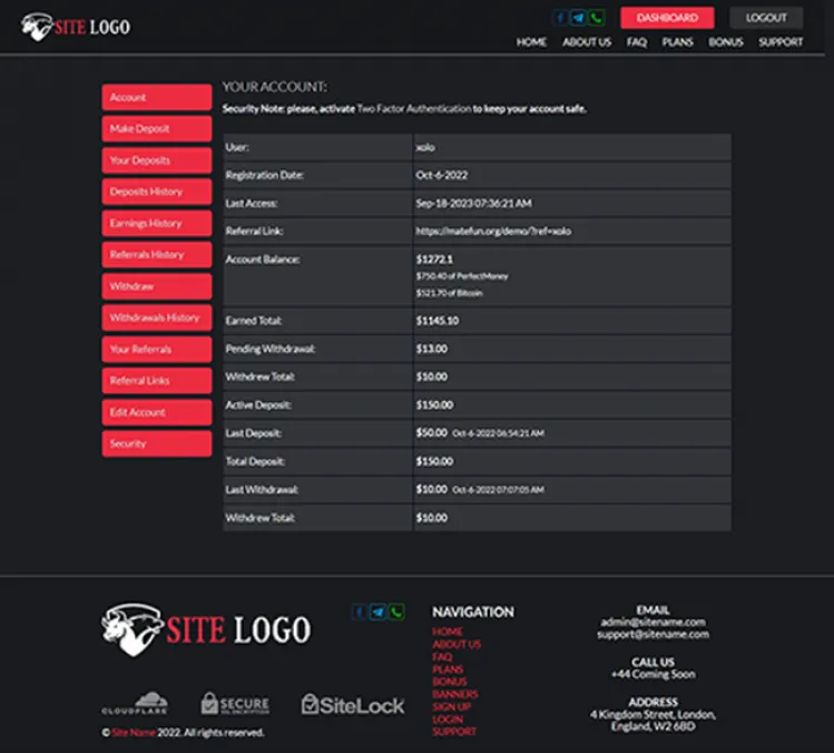 Investment Hyip Template ID - ZHRT417 demo Page 2