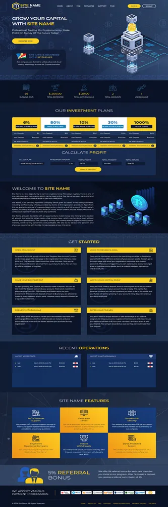 Investment Hyip Template ID - ZHRT42 Preview
