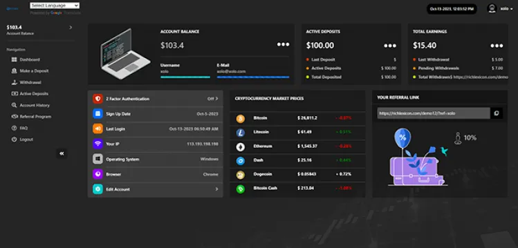 Investment Hyip Template ID - ZHRT420 demo Page 2