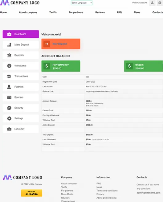 Investment Hyip Template ID - ZHRT422 demo Page 2