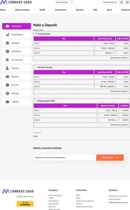 Investment Hyip Template ID - ZHRT422 demo Page 3