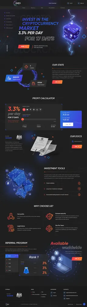 Investment Hyip Template ID - ZHRT429 Preview