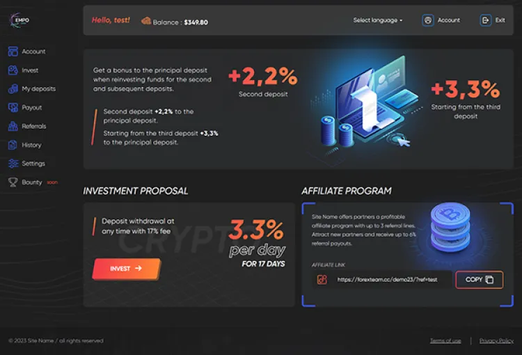 Investment Hyip Template ID - ZHRT429 demo Page 2