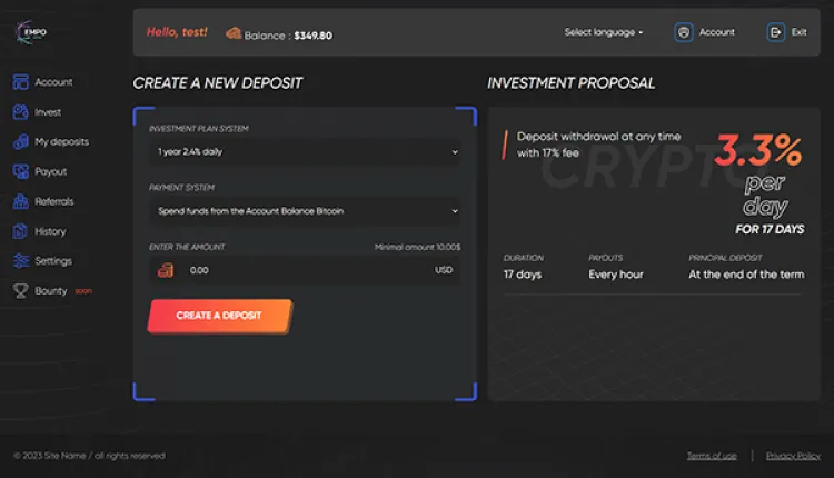 Investment Hyip Template ID - ZHRT429 demo Page 3