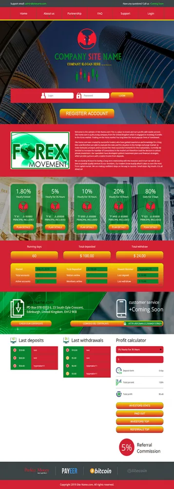 Ecommerce HYIP Template zhrt43