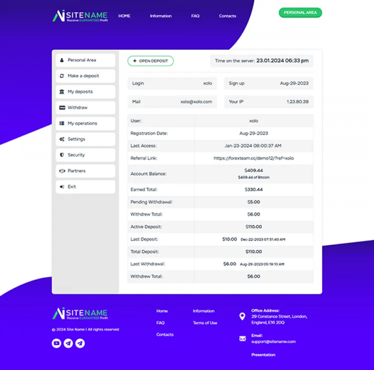 Investment Hyip Template ID - ZHRT430 demo Page 2