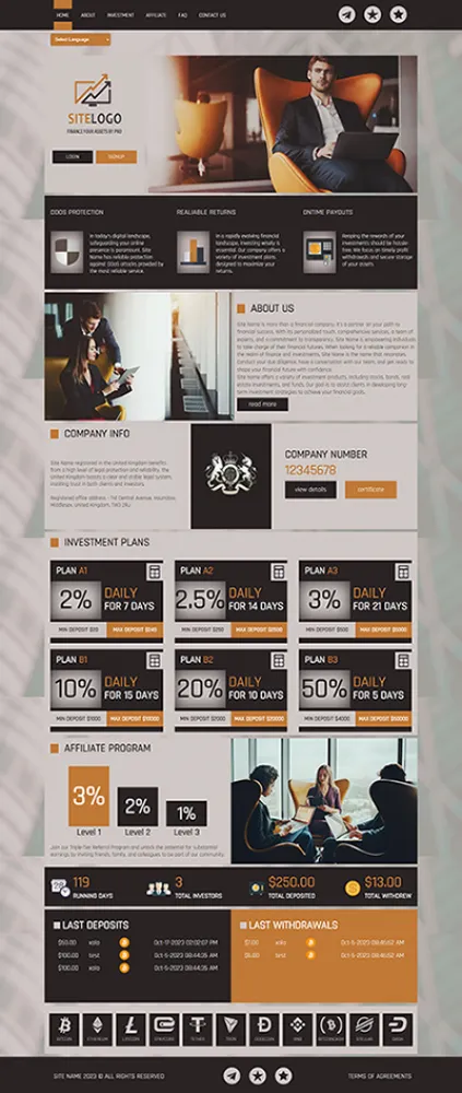 Investment Hyip Template ID - ZHRT431 demo Page 1