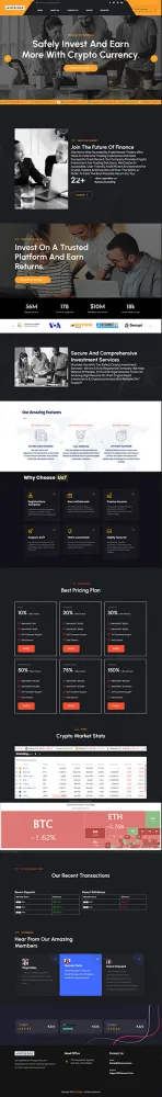 Investment Hyip Template ID - ZHRT432 Preview