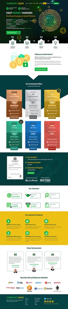 Investment Hyip Template ID - ZHRT434 demo Page 1