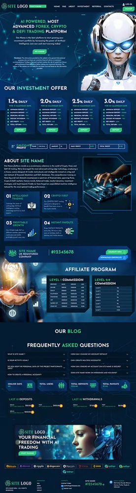 Investment Hyip Template ID - ZHRT435 Preview