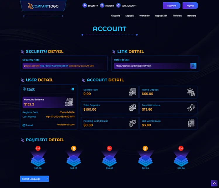 Investment Hyip Template ID - ZHRT436 demo Page 2