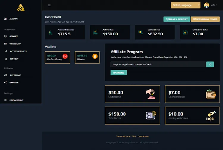 Investment Hyip Template ID - ZHRT438 demo Page 2