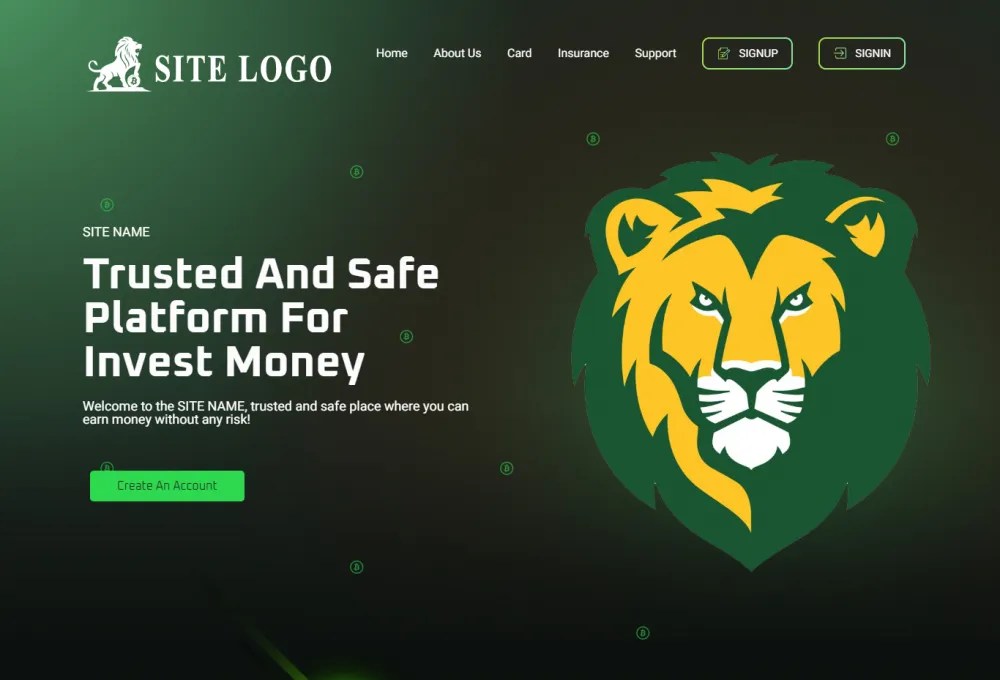 Investment Hyip Template ID - ZHRT445 Preview