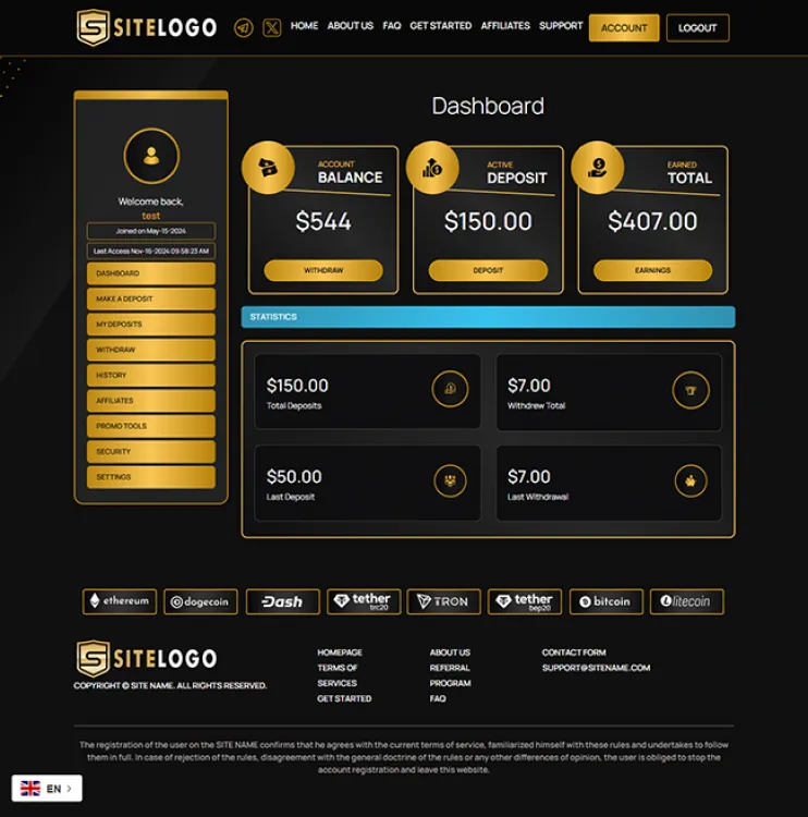 Investment Hyip Template ID - ZHRT451 demo Page 2