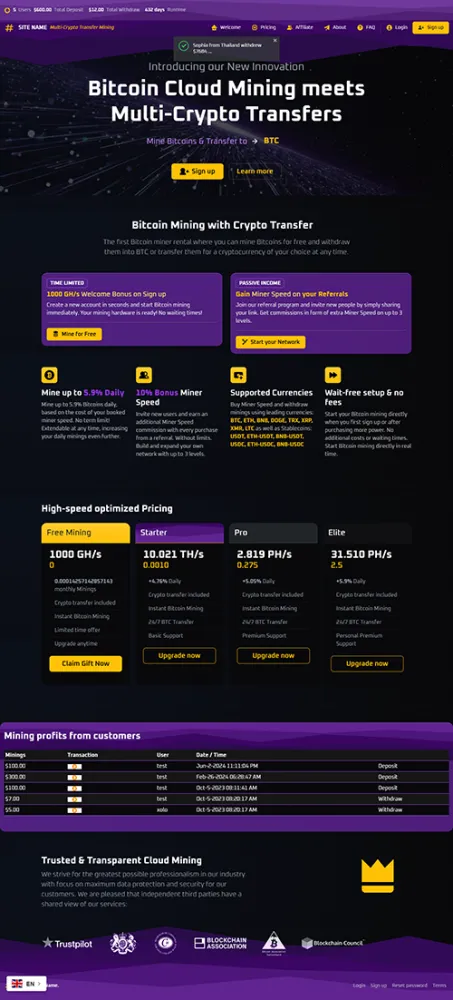 Investment Hyip Template ID - ZHRT453 demo Page 1