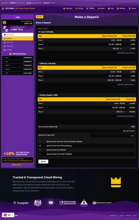 Investment Hyip Template ID - ZHRT453 demo Page 3