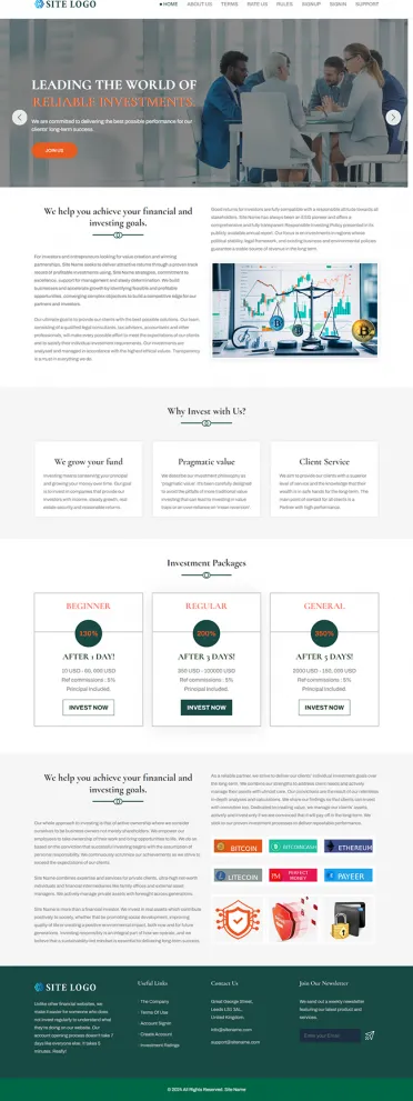 Investment Hyip Template ID - ZHRT454 demo Page 1