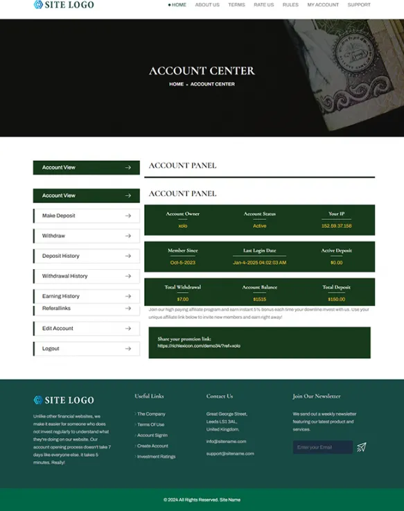Investment Hyip Template ID - ZHRT454 demo Page 2