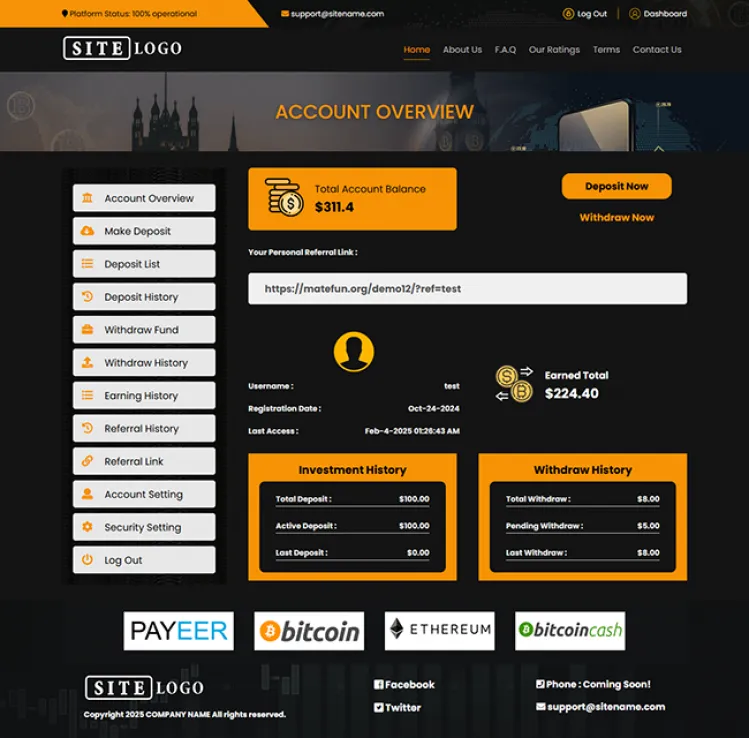 Investment Hyip Template ID - ZHRT455 demo Page 2