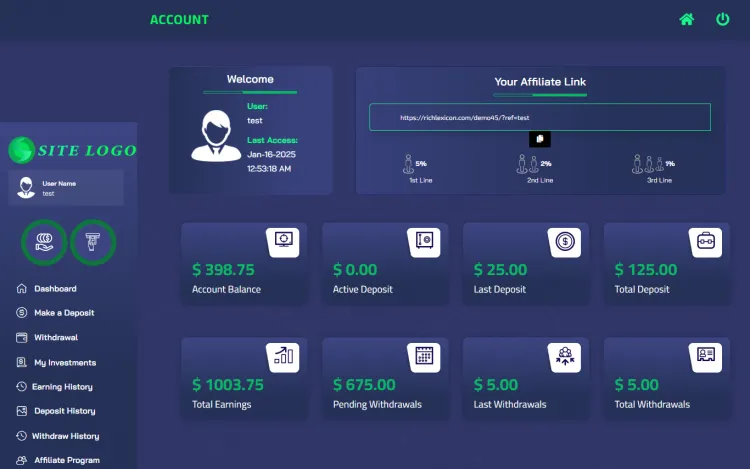 Investment Hyip Template ID - ZHRT456 demo Page 2