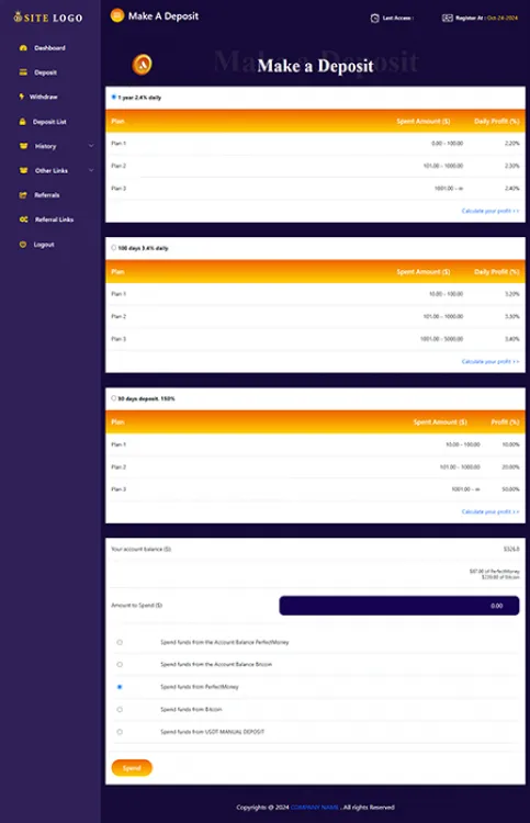 Investment Hyip Template ID - ZHRT459 demo Page 3
