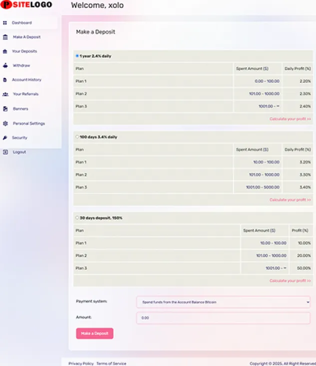 Investment Hyip Template ID - ZHRT460 demo Page 3