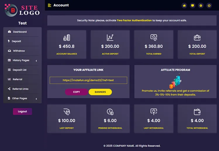 Investment Hyip Template ID - ZHRT462 demo Page 2