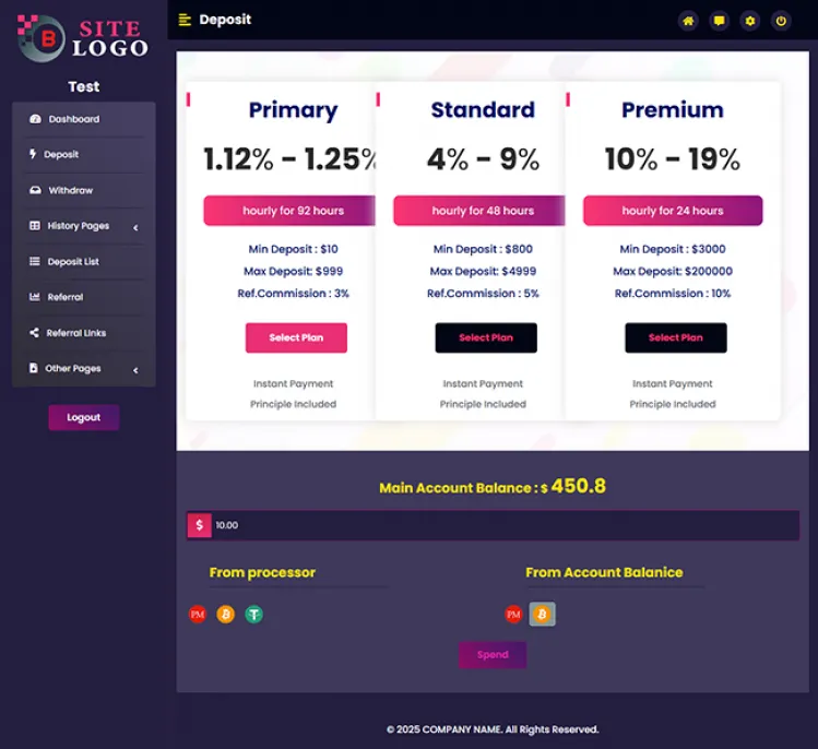 Investment Hyip Template ID - ZHRT462 demo Page 3