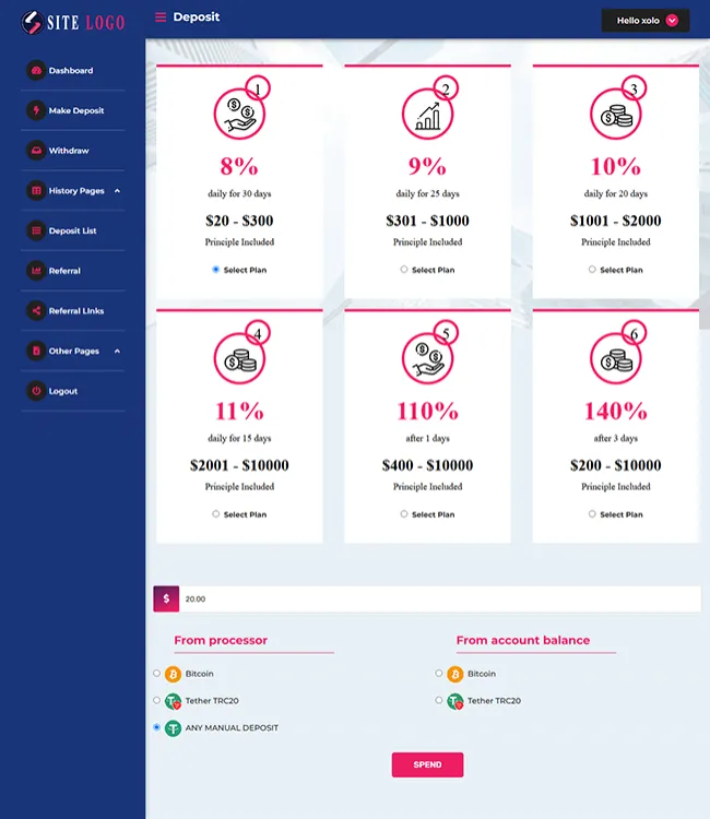 Investment Hyip Template ID - ZHRT464 demo Page 3