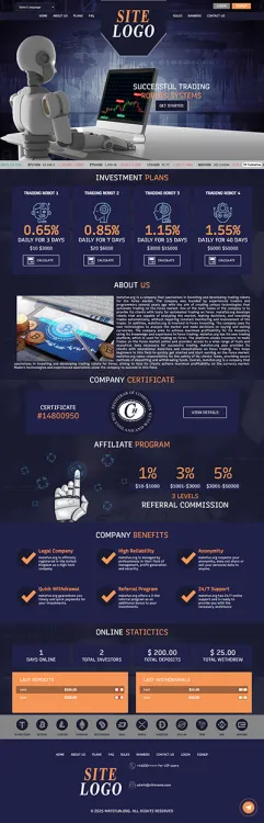 Investment Hyip Template ID - ZHRT465 Preview