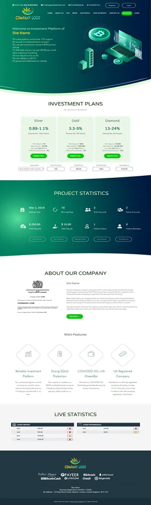 Investment Hyip Template ID - ZHRT47 Preview