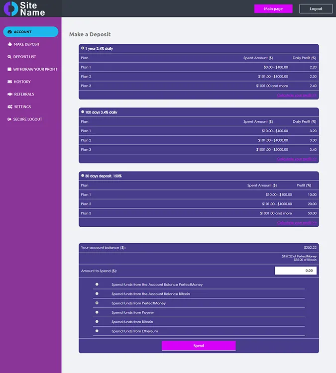 Investment Hyip Template ID - ZHRT48 demo Page 3