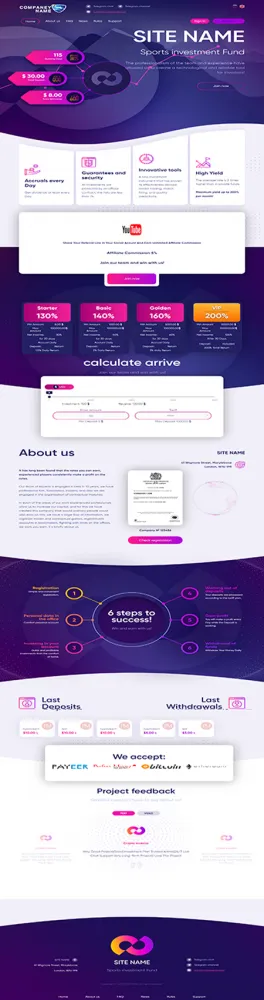 Investment Hyip Template ID - ZHRT49 Preview