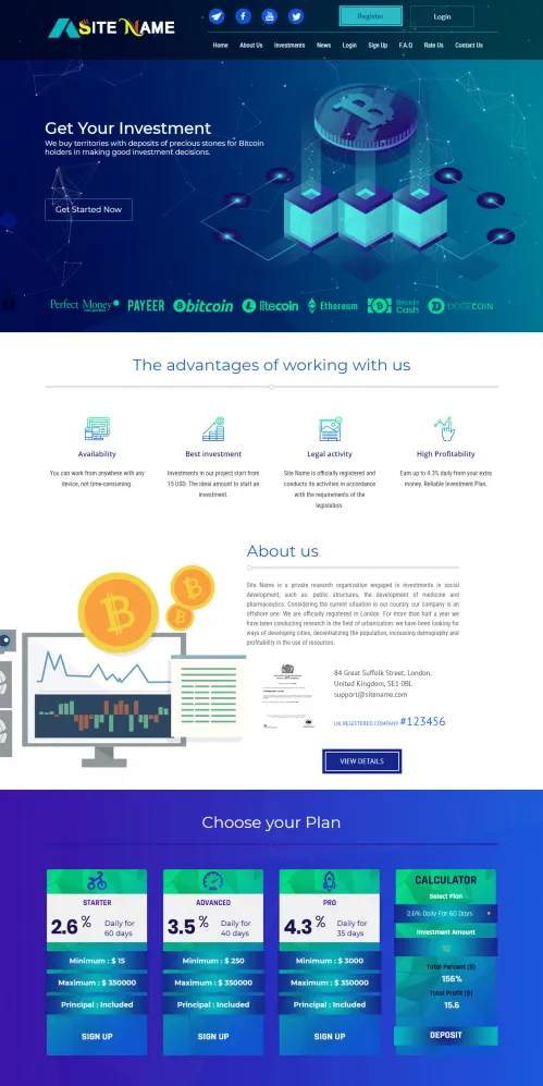 Investment Hyip Template ID - ZHRT5 demo Page 1