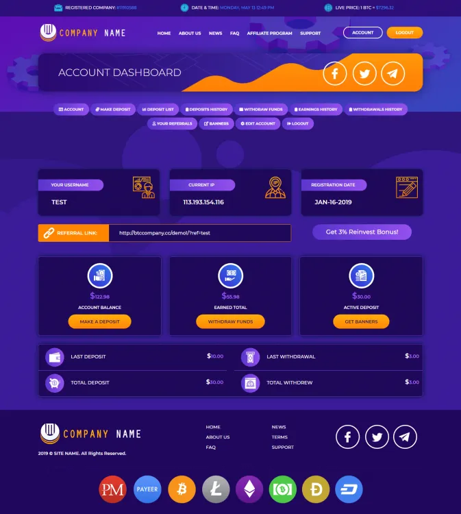 Investment Hyip Template ID - ZHRT50 demo Page 2