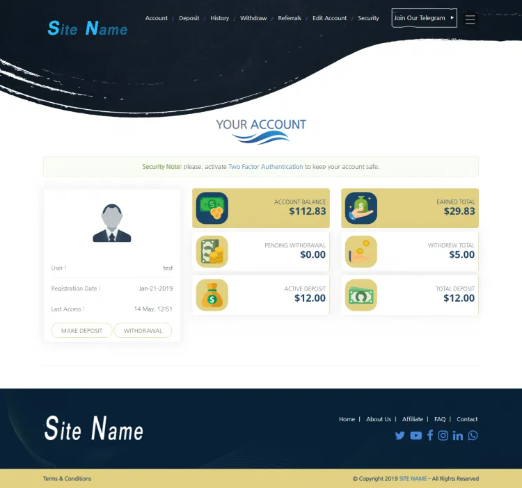 Investment Hyip Template ID - ZHRT51 demo Page 2