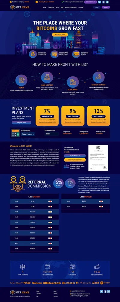 Investment Hyip Template ID - ZHRT53 demo Page 1