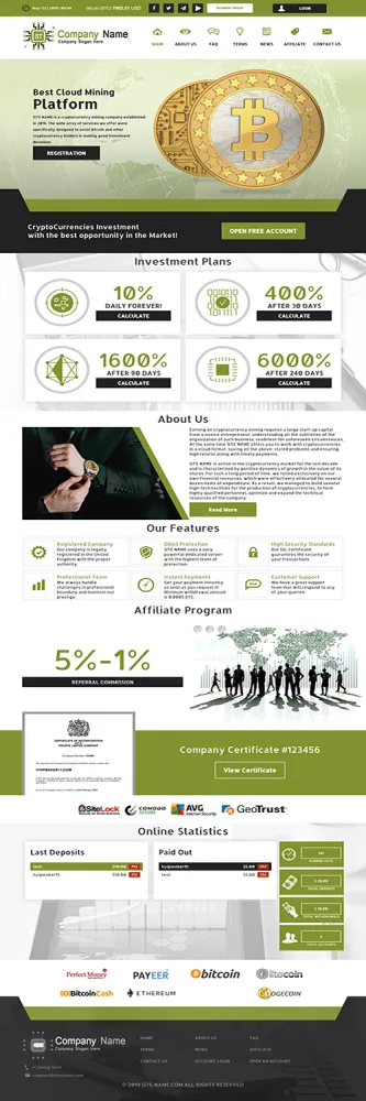 Investment Hyip Template ID - ZHRT57 Preview
