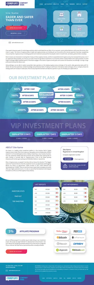 Investment Hyip Template ID - ZHRT6 demo Page 1