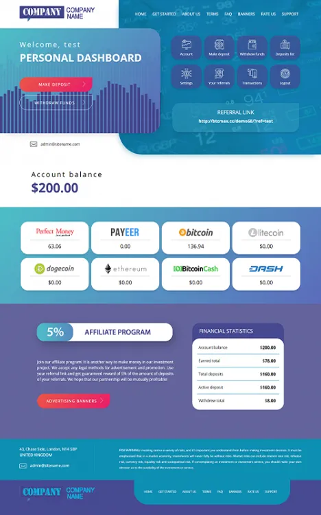 Investment Hyip Template ID - ZHRT6 demo Page 2
