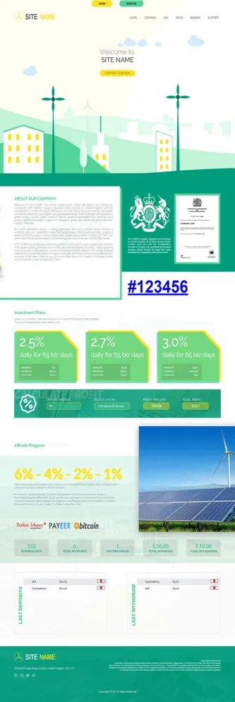 Investment Hyip Template ID - ZHRT68 Preview