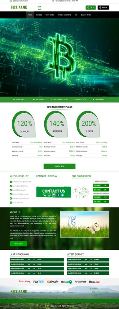 Investment Hyip Template ID - ZHRT7 demo Page 1