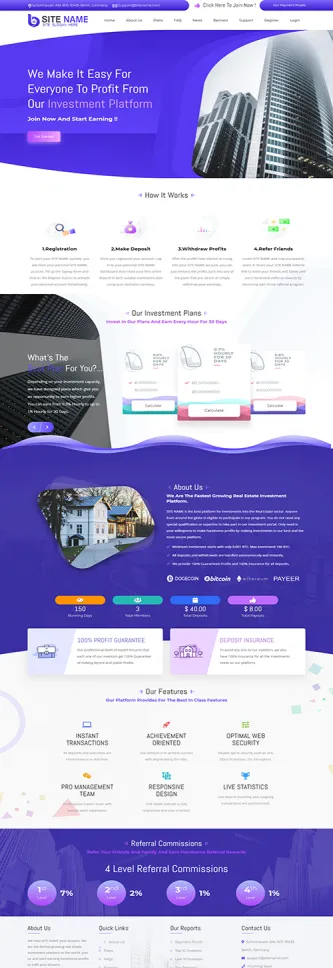 Investment Hyip Template ID - ZHRT72 Preview
